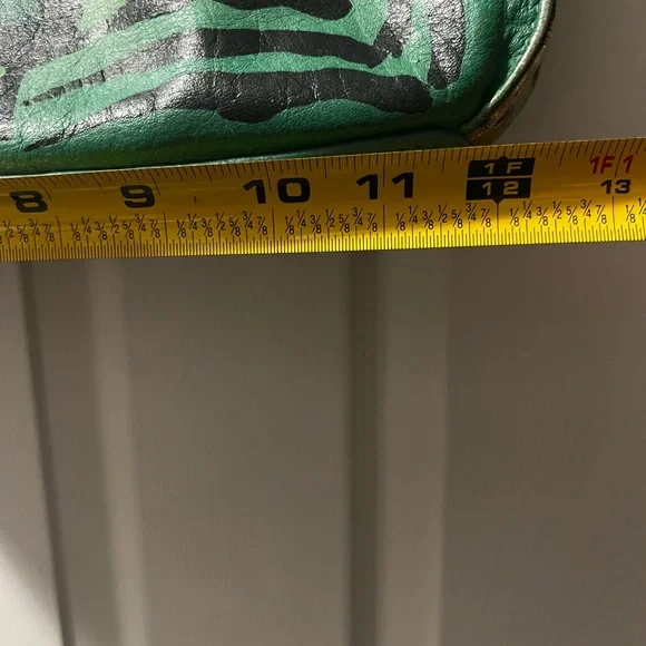 Anuschka Hand-Painted Butterfly Design Green Leather Tote - Picture 5 of 16